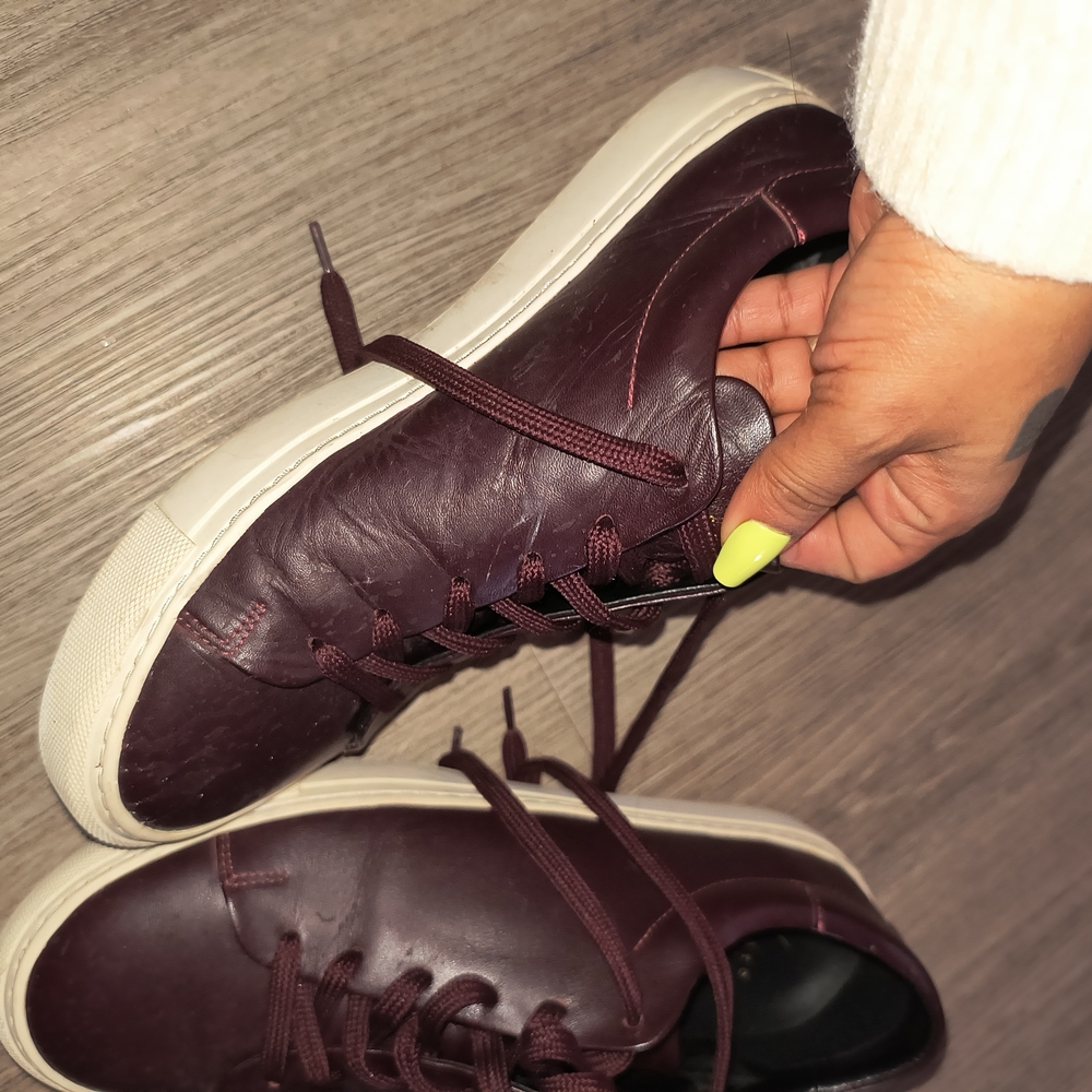 SANDRO Burgundy Low-Top Sneakers